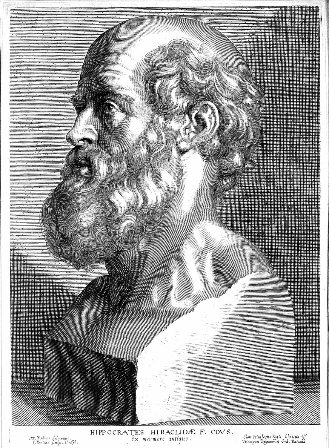 Hippocrates, cuya teoría de los humores dio origen a los temperamentos.